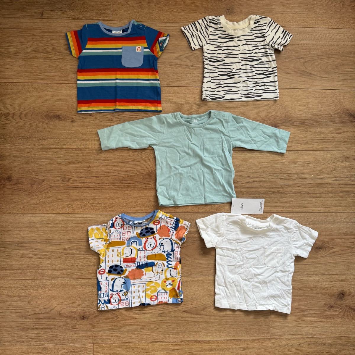 Baby Cotton Tops T-shirt Bundle 0-3 Months | 5 Pack | M&S Next Mini Cuddles | BNWT Included