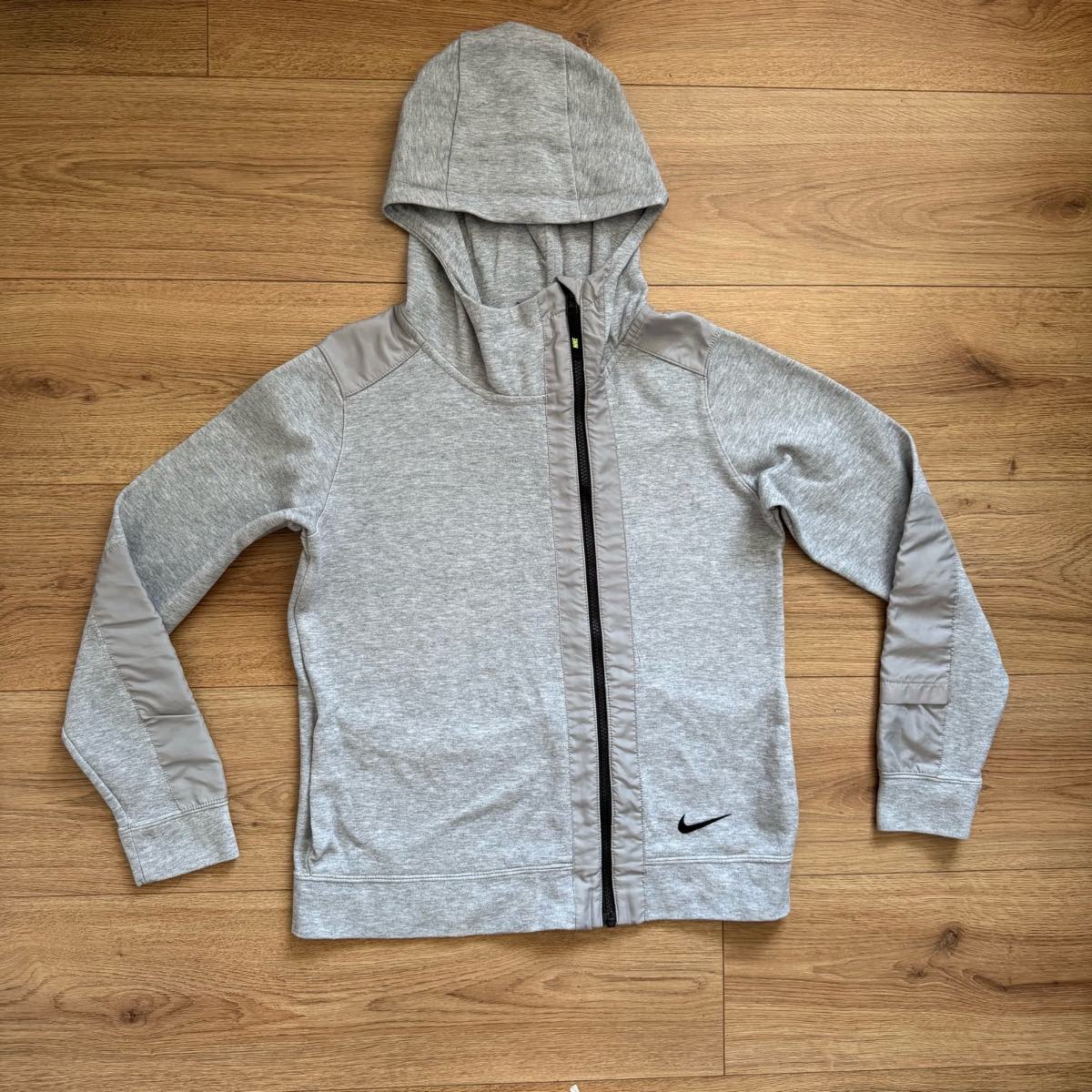 Y2K Style Nike Grey Tech Asymmetric Zip Hoodie - Medium (M) Gorpcore