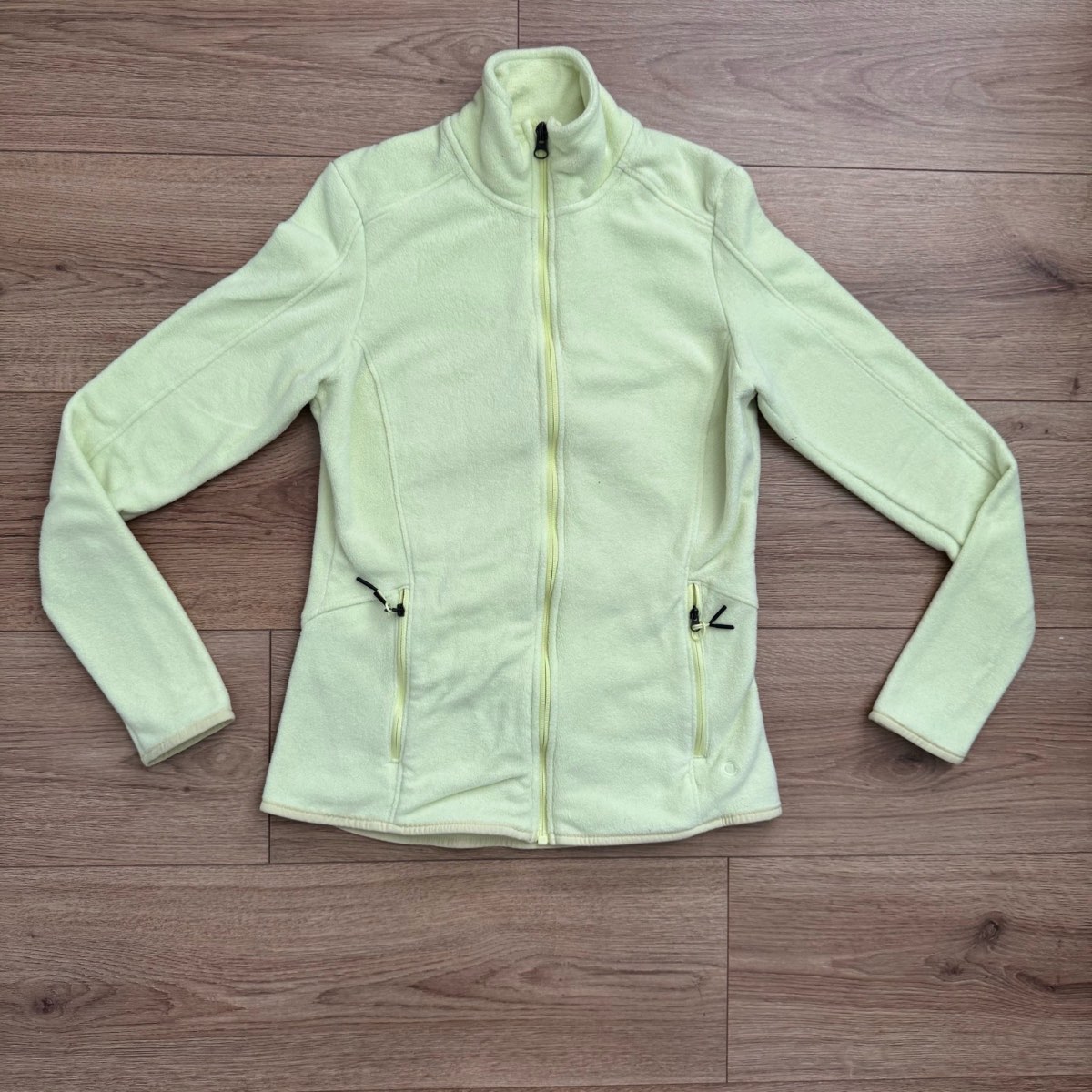 M&S Good Move Light Citrus Yellow Zip-Up Fleece Jacket Size 10 Gym Yoga Pilates