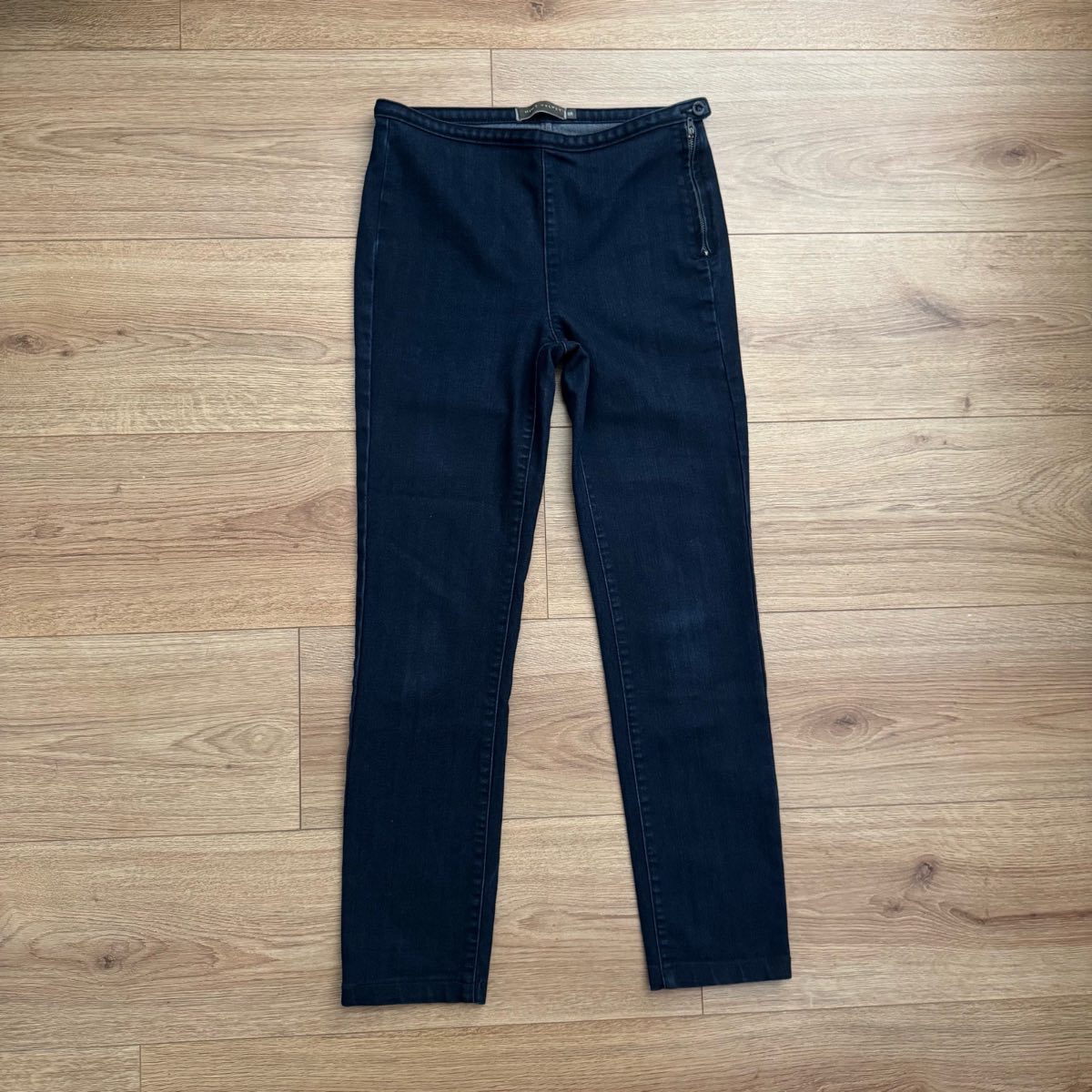 Mint Velvet Dark Wash Side-Zip Skinny Jeans | Size 8 Regular