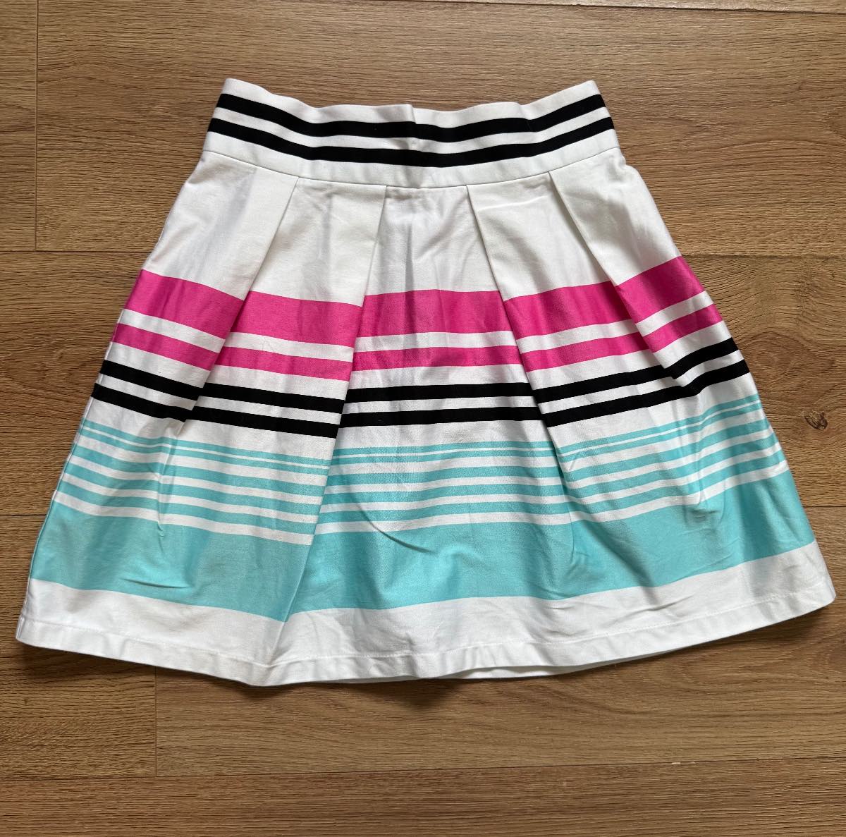 Y2K Jane Norman Colorful Cotton Striped Summer A-Line Mini Skirt - Size 8