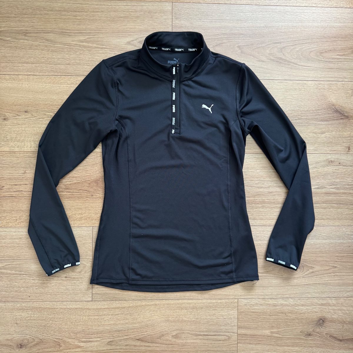 Women’s Puma 1/4 Zip Long Sleeve Black Training Top Gym Yoga Pilates