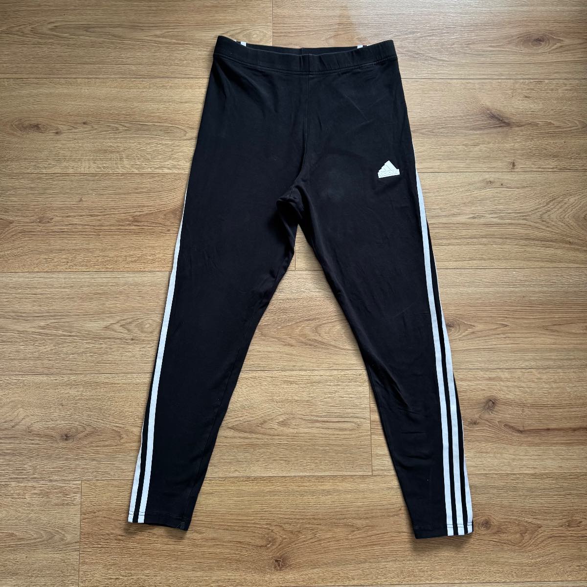 Classic Adidas 3-Stripe Black Leggings Gym Yoga Running Sports