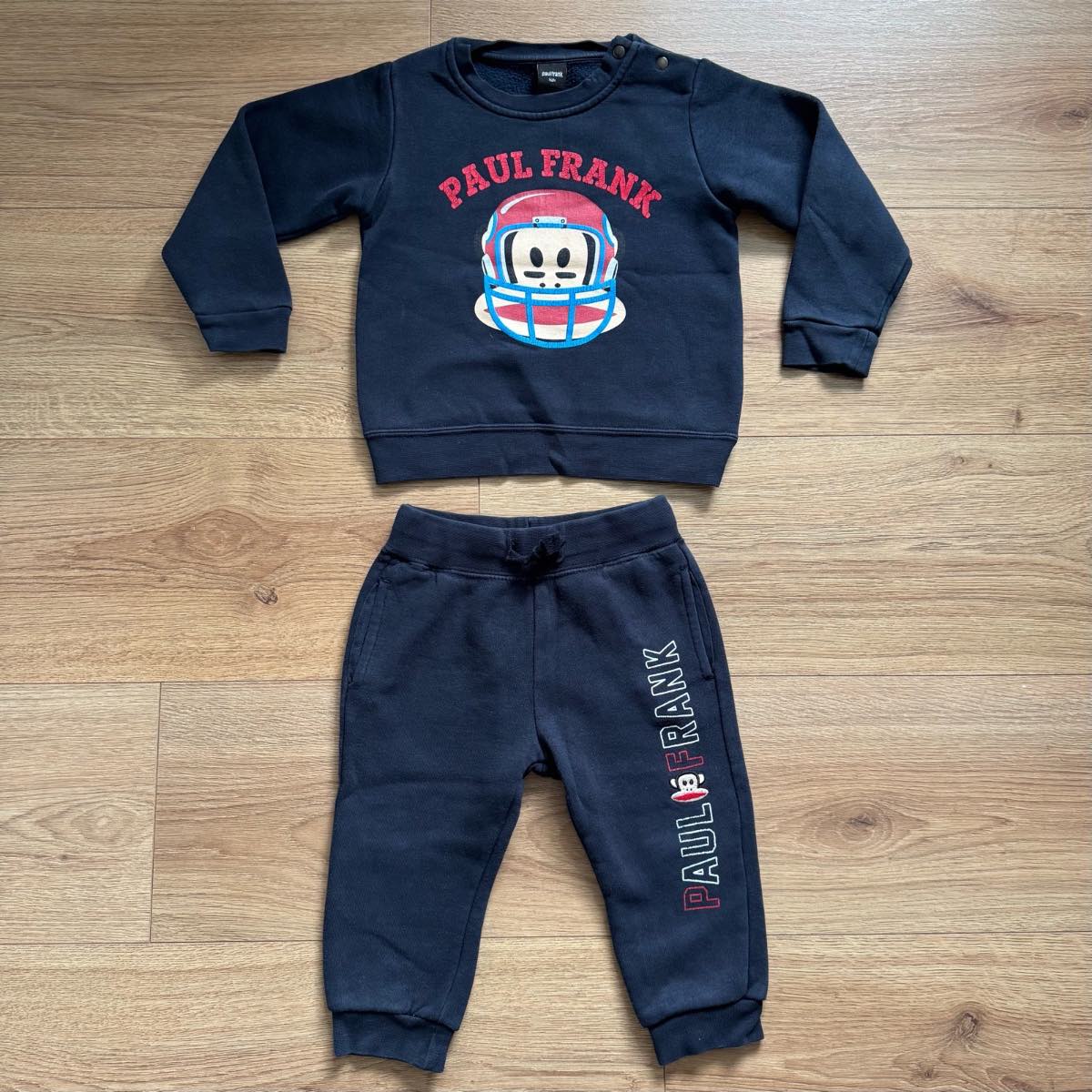 Y2K Paul Frank Toddler Tracksuit Set Navy Crewneck Jumper & Joggers Julius The Monkey 12-18 Months