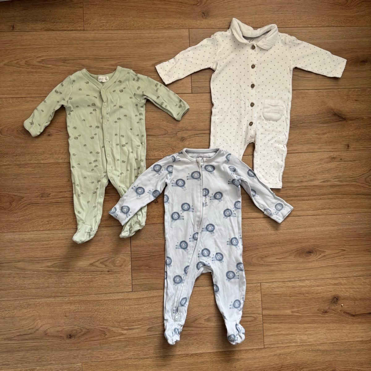 Super Soft Baby Cotton Sleepsuits / Babygrows Bundle - 3 Pack 3-6 Months