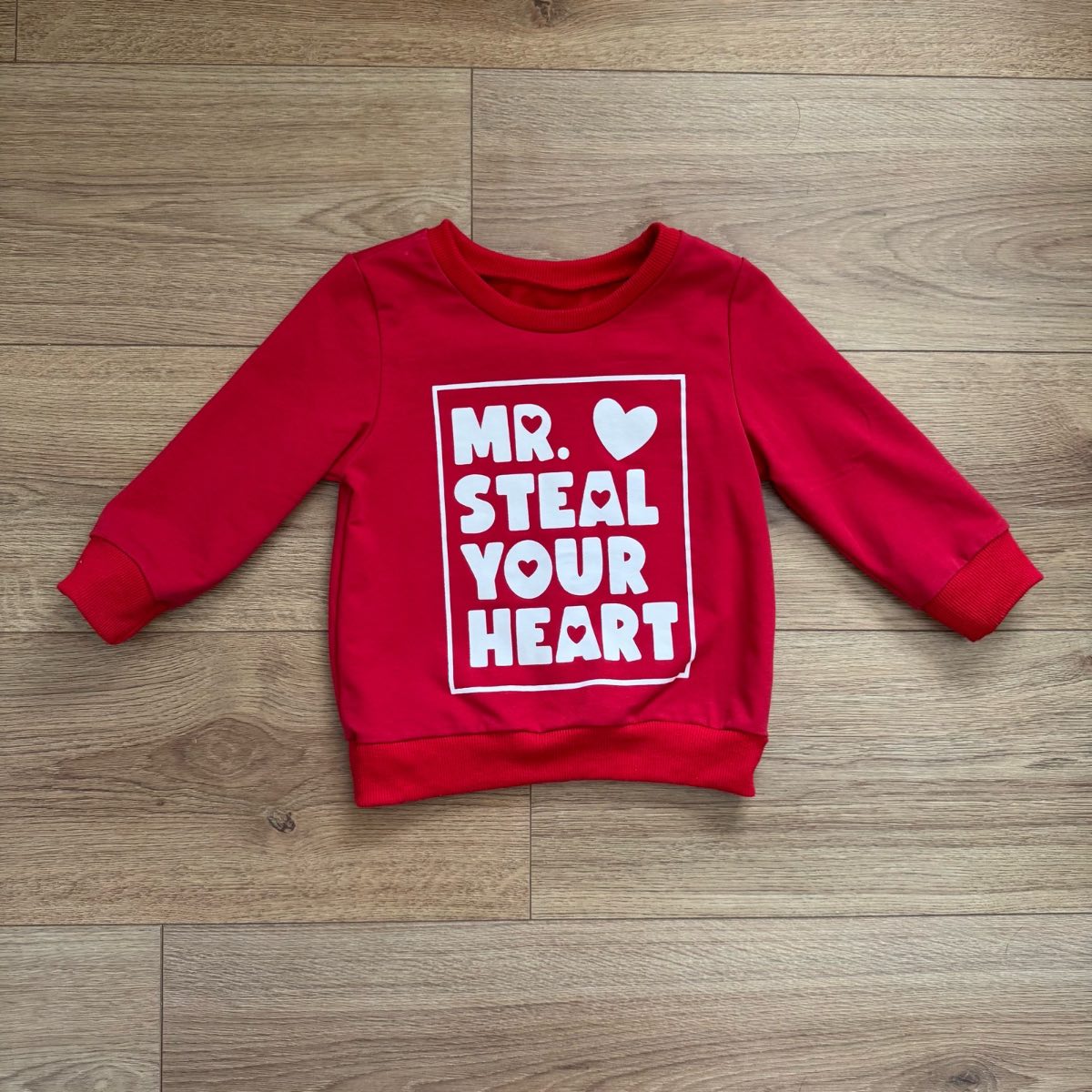 Mr. Steal Your Heart Red Slogan Crewneck Jumper 12-18 Months Valentines