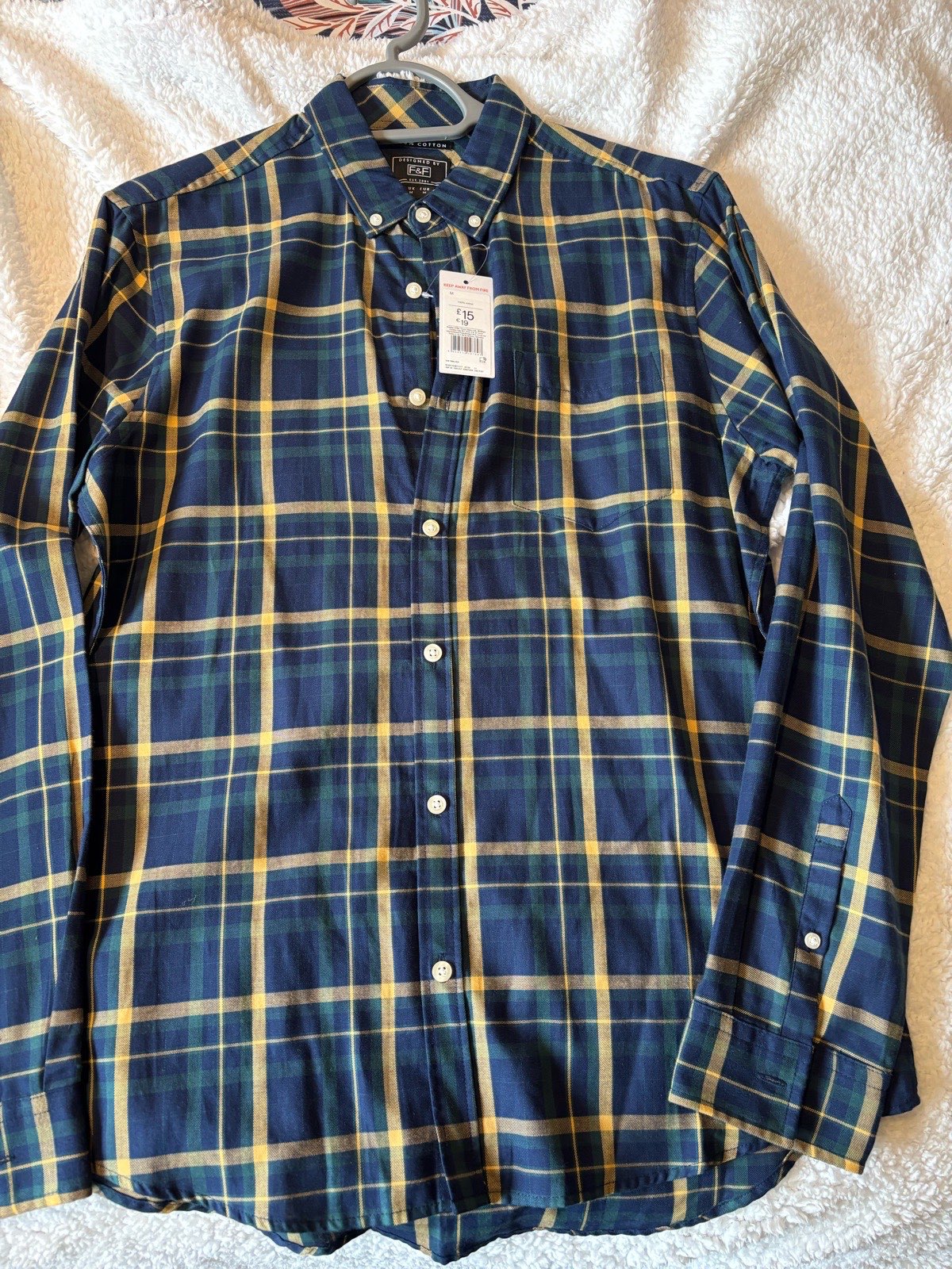 Brand New F&F cotton checked shirt - size meduim