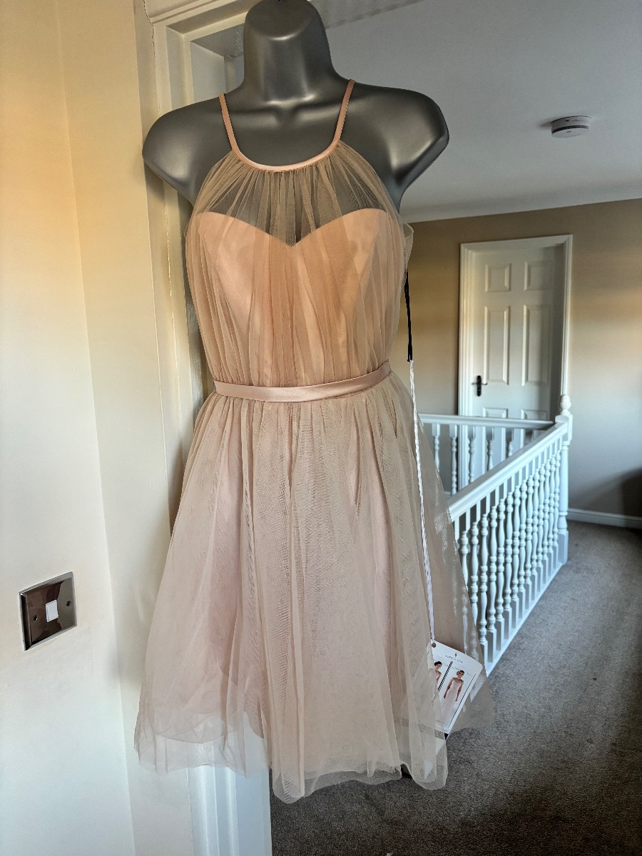 Tulle gown, cocktail length, layered skirt, bodice top, size 12