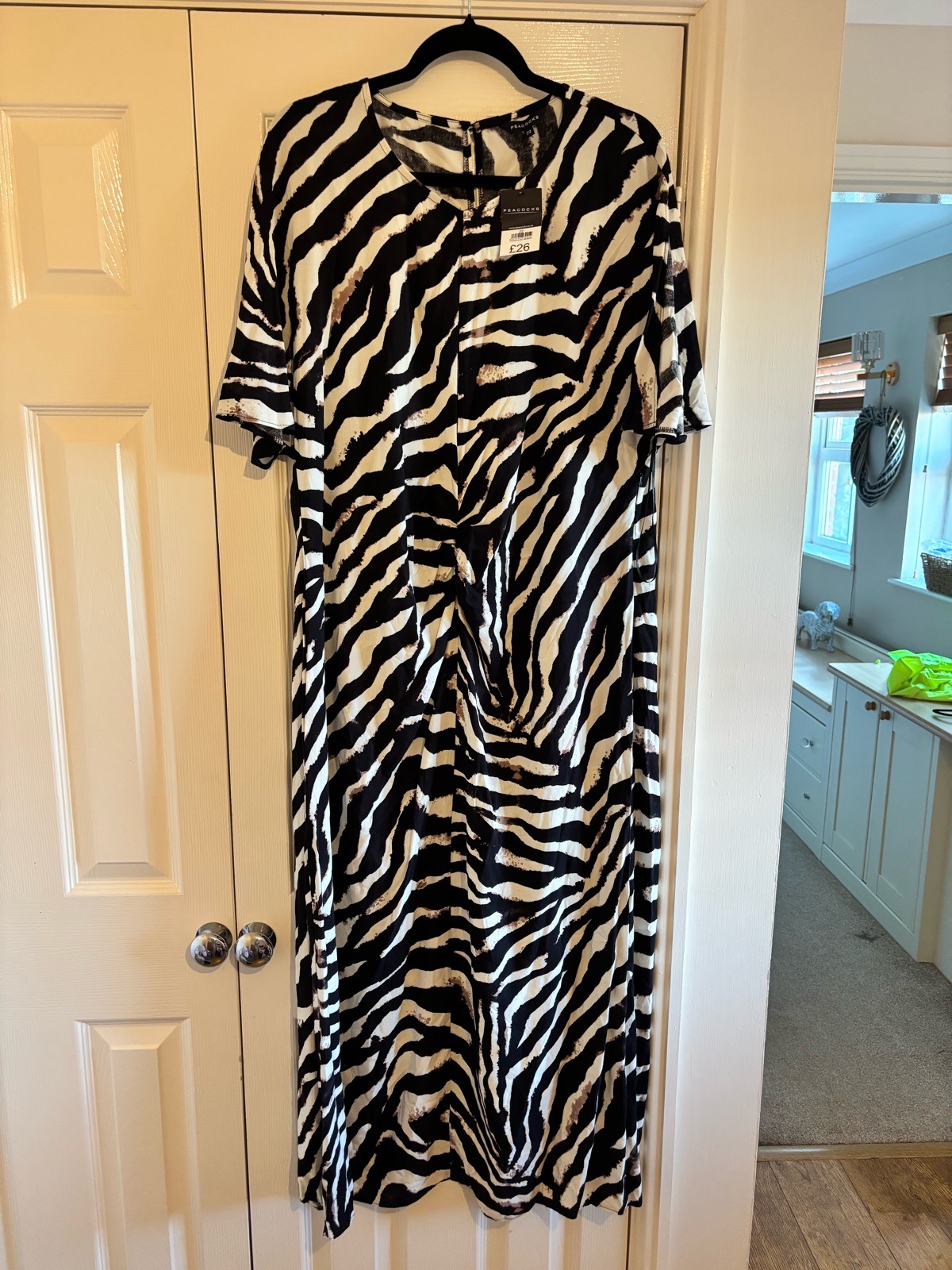 Peacocks zebra print lightweight maxi dress, size 22