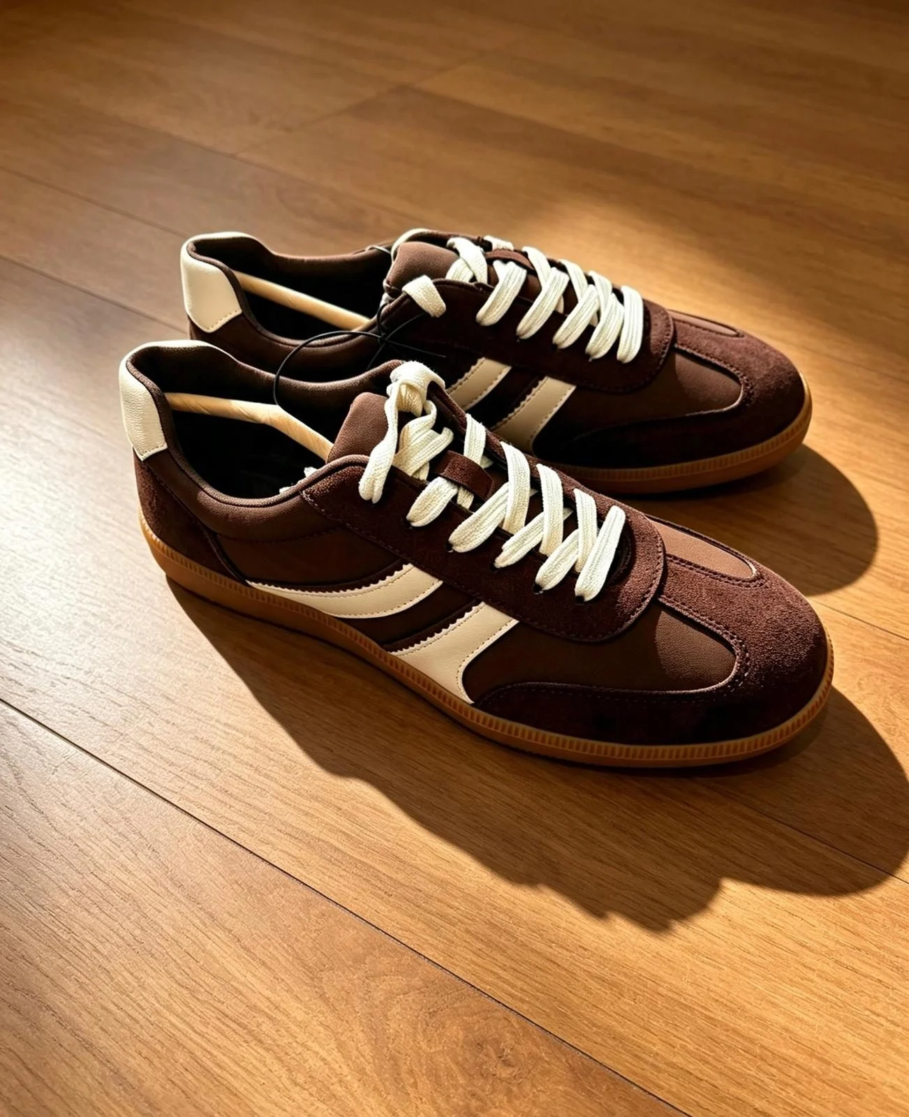 New Look Womens Brown/White Low Top Lace Up Trainers UK 5 EU 38
