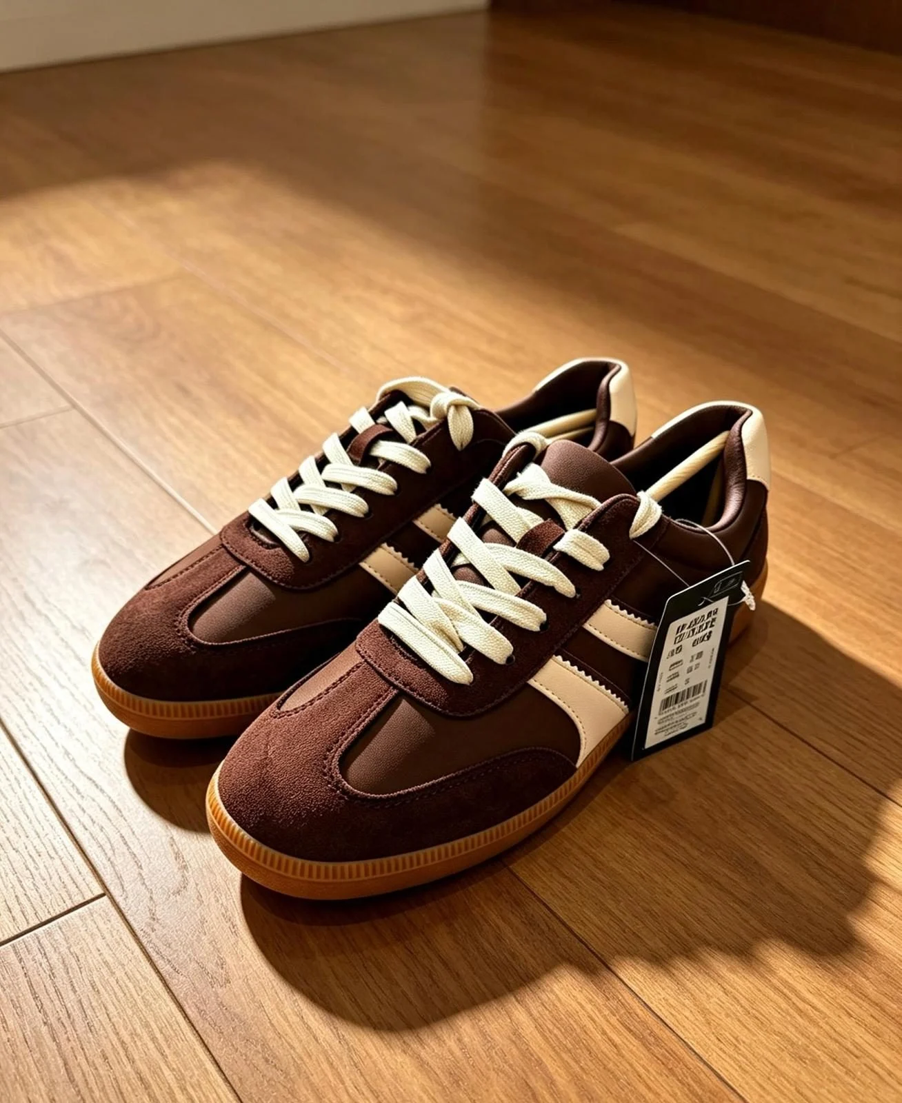 New Look Womens Brown/White Low Top Lace Up Trainers UK 3 EU 36