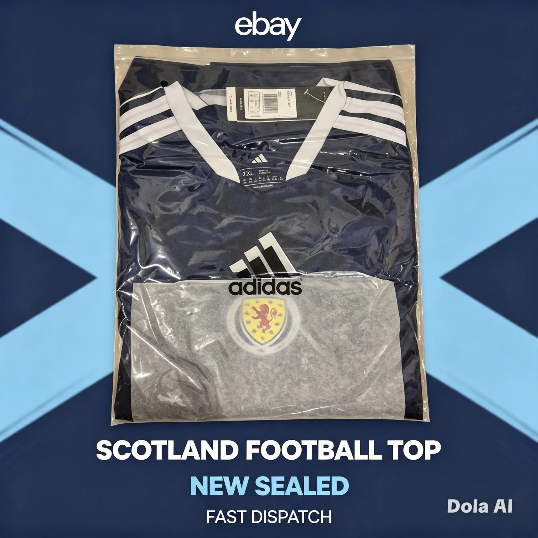 Scotland Training Shirt Mens Adults 2XL Blue Short Sleeve