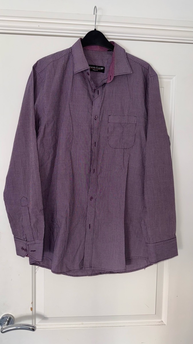 Jeans Club Classic Fit Men’s Purple Check Shirt – Size (see label)
