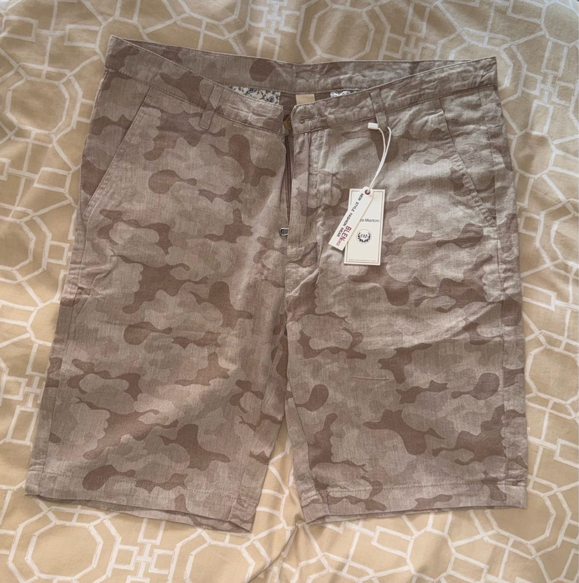 Franco Martini Men’s Camouflage Shorts – Size 34 – New With Tags