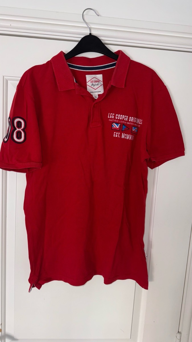 Lee Cooper Originals Red Polo Shirt Men’s Size M