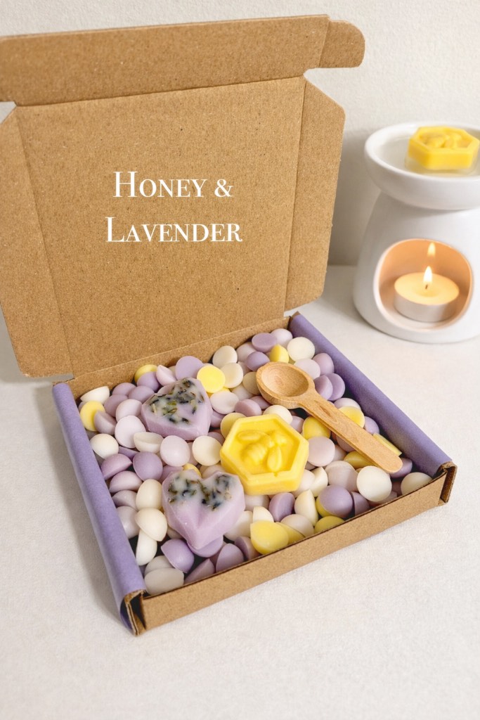 Honey and Lavender Scented Wax Melts Scoopie Box 100g Vegan