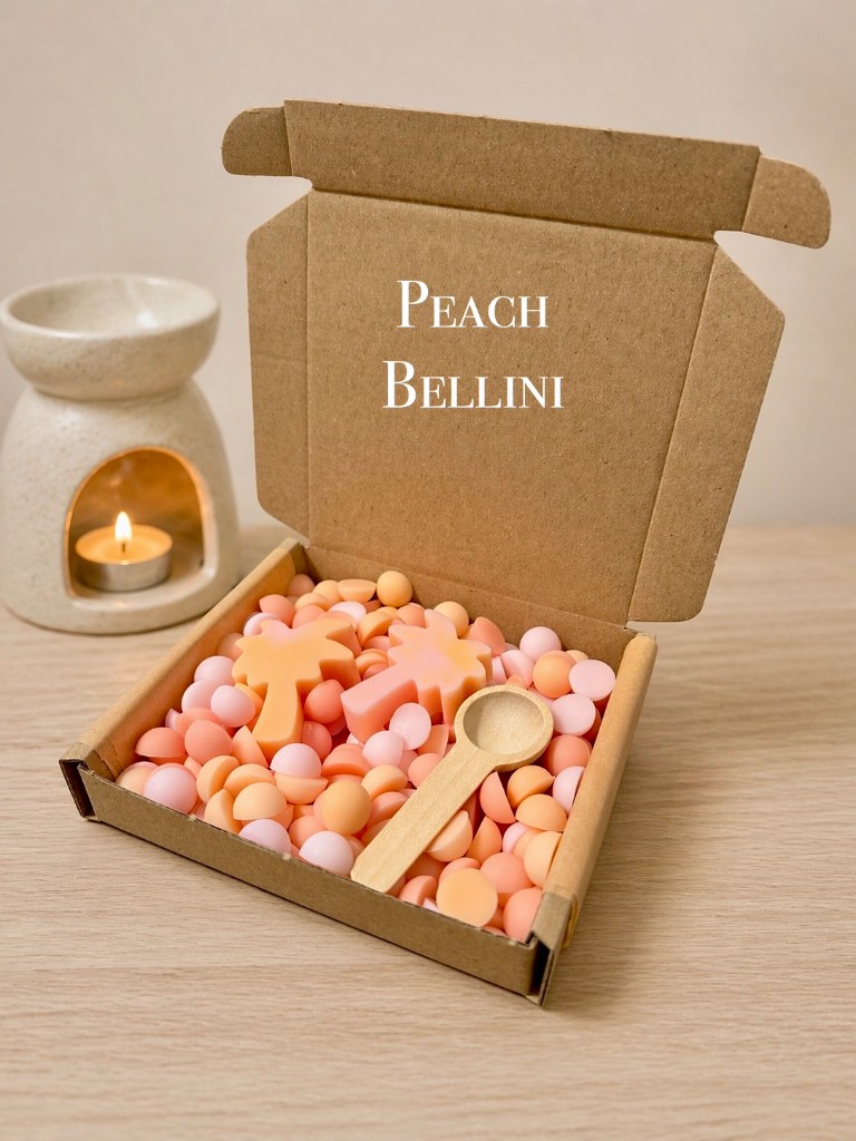 Peach Bellini Cocktail Scented Wax Melt Scoopie Box 100g Vegan