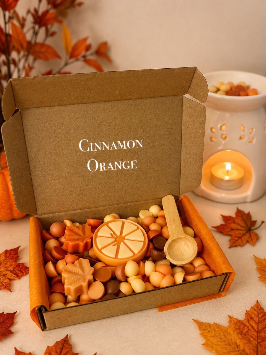 Cinnamon Orange scented wax melt Scoopie box 100g vegan