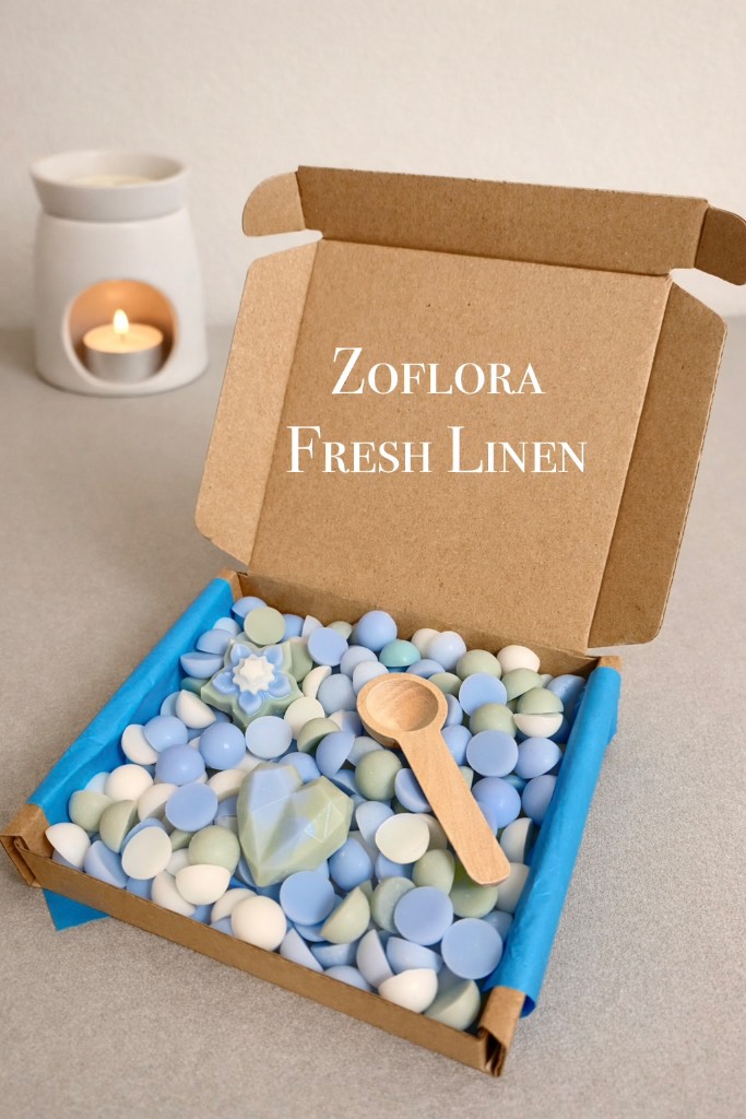 Zoflo Fresh Linen Scented Wax Melts Scoopie Box 100g Vegan