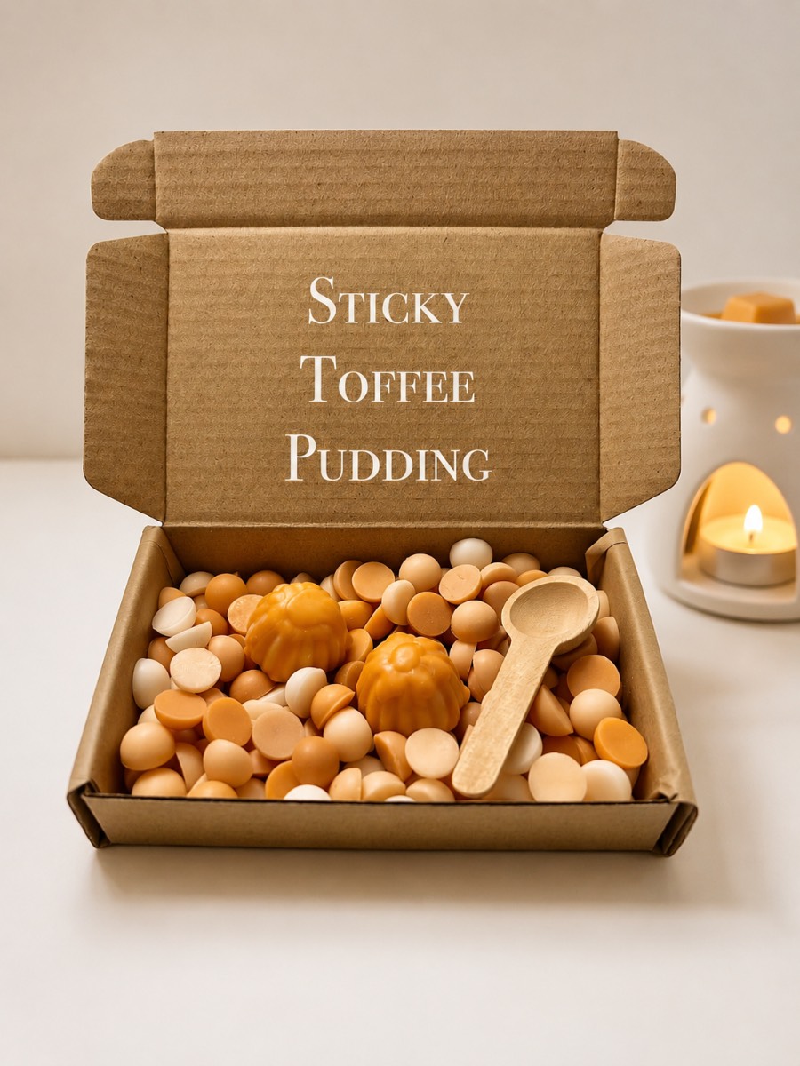 Sticky Toffee Pudding scented wax melt Scoopie box 100g vegan