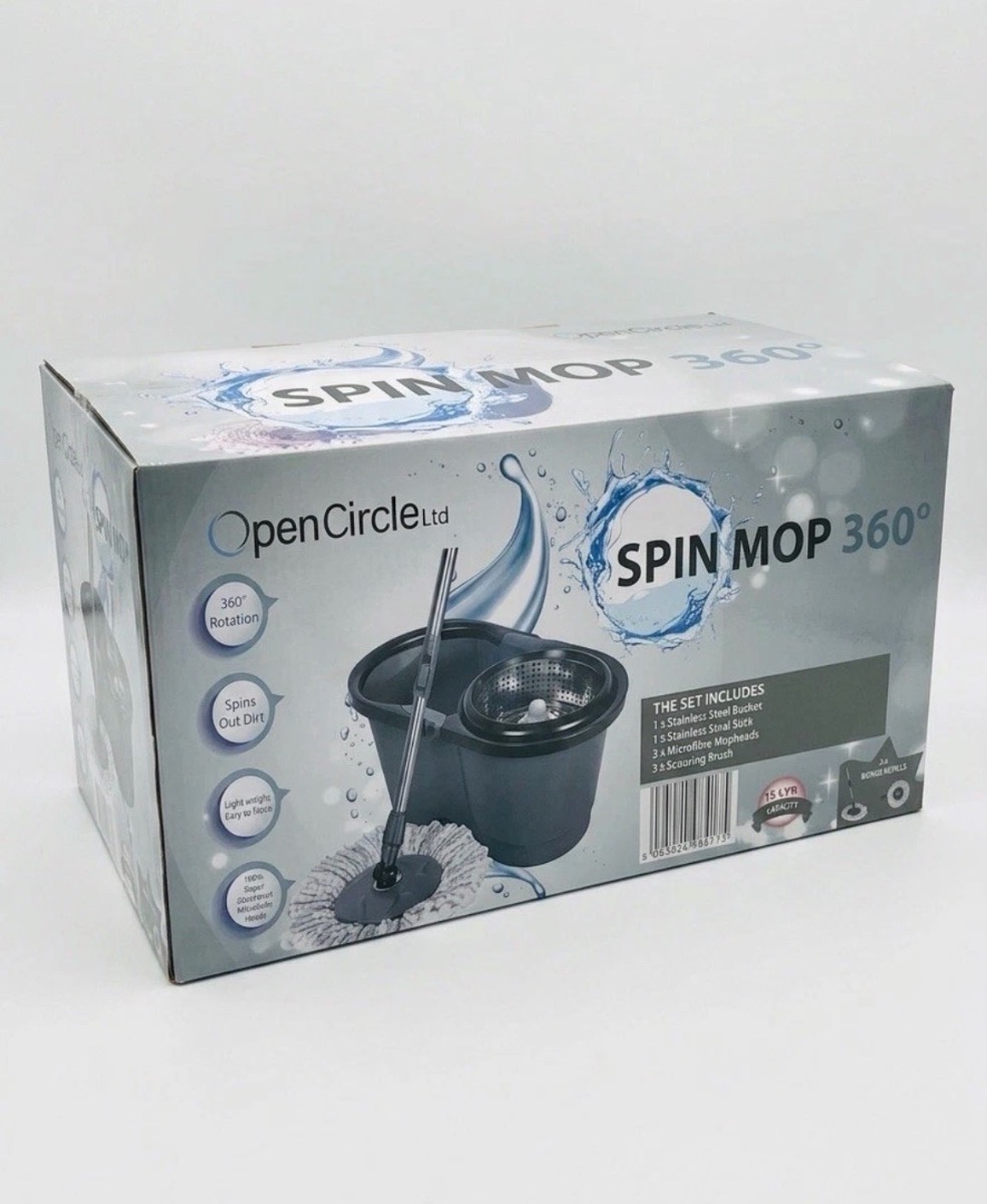 Stainless Steel  Spin Mop & Bucket Set 360°