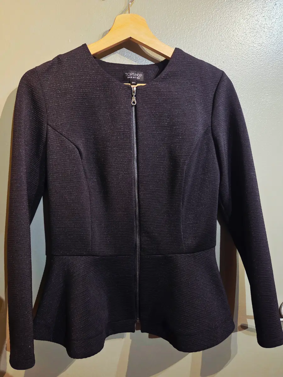 Topshop Black Tailored Blazer – Size 10 – Excellent Condition
