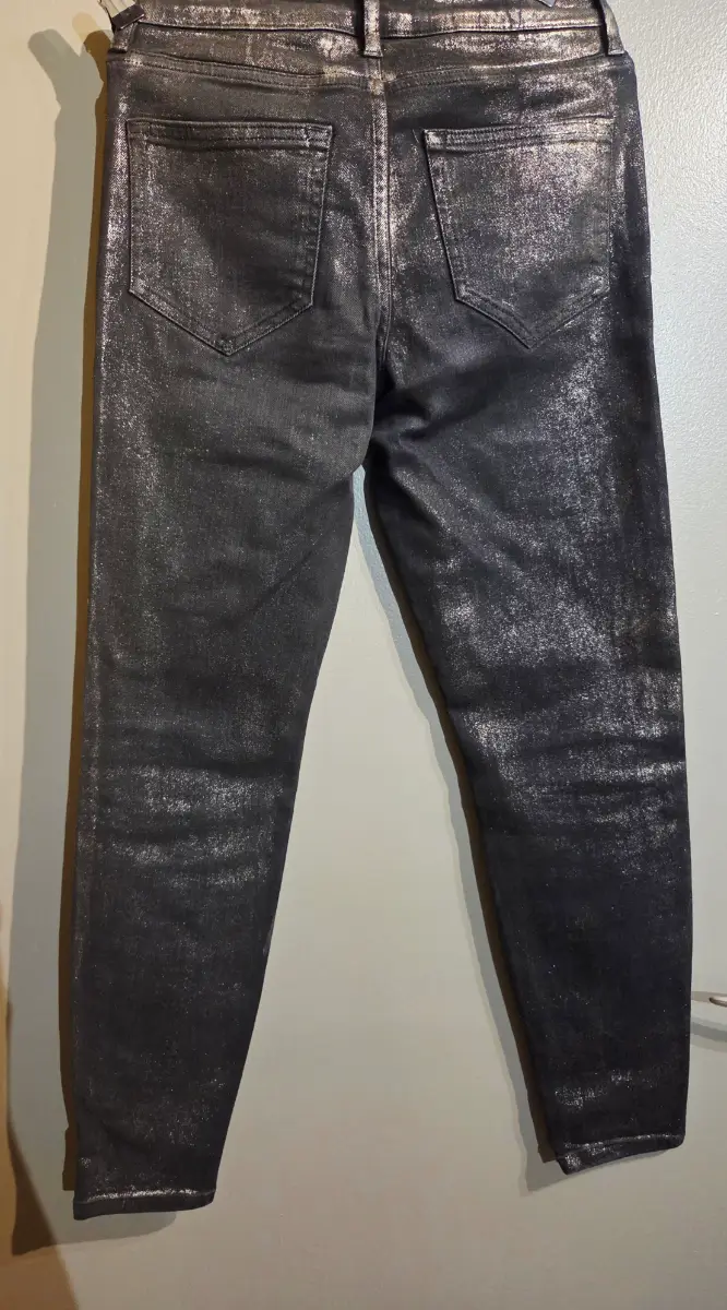 AllSaints Miller Shimmer Jeans – Black & Gold – W26 (UK 8)