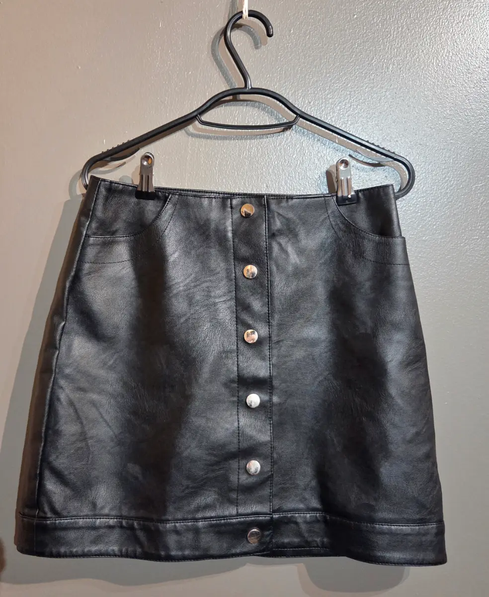 Topshop Shiny Black Faux Leather Mini Skirt