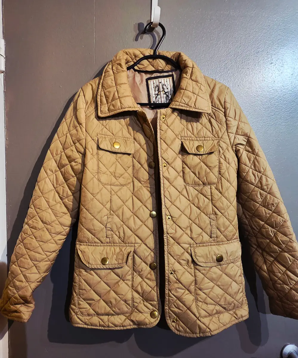 New Look Beige Quilted Jacket – Size 10 – Great Condition (Belt Missing)