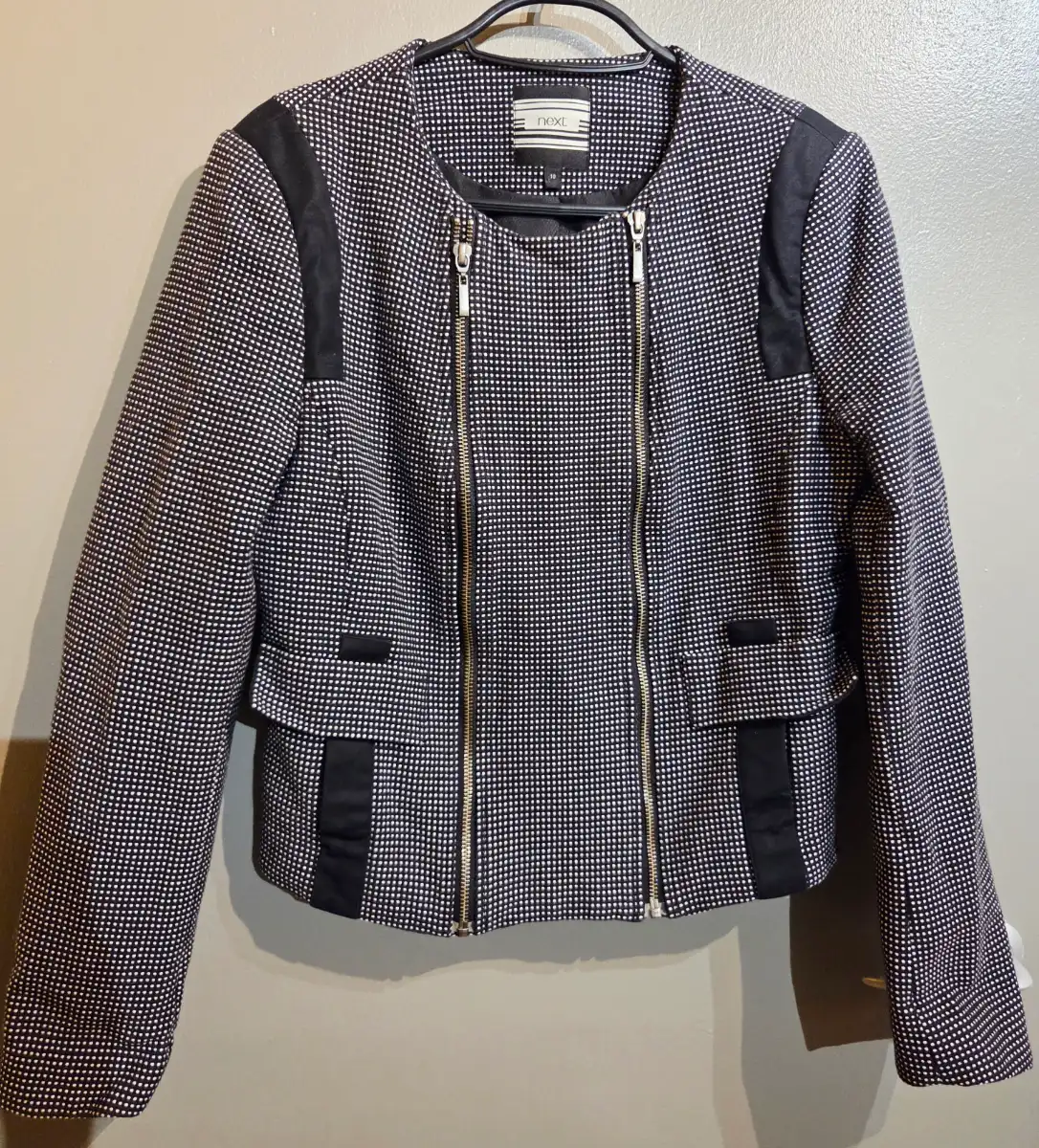 NEXT Women’s Checked Blazer – Black & White – Size 10 – Great Condition
