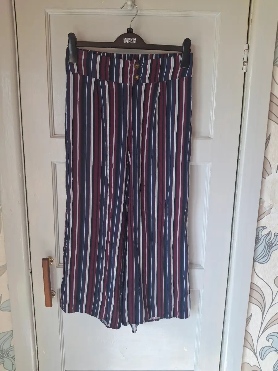 Hollister Striped Wide Leg Trousers Size medium