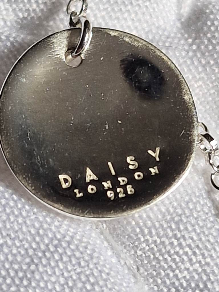 Daisy London long 825 sterling silver disc long necklace