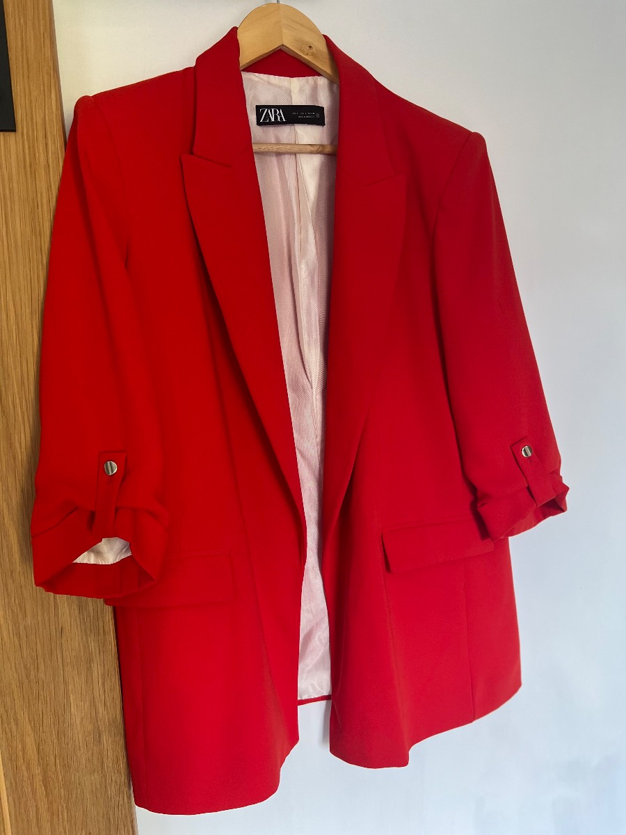 Zara red size large blazer