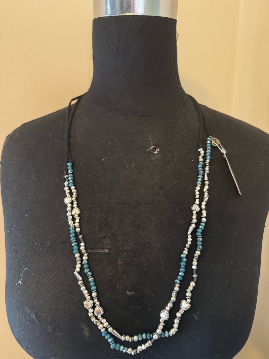 Suede and bead necklace