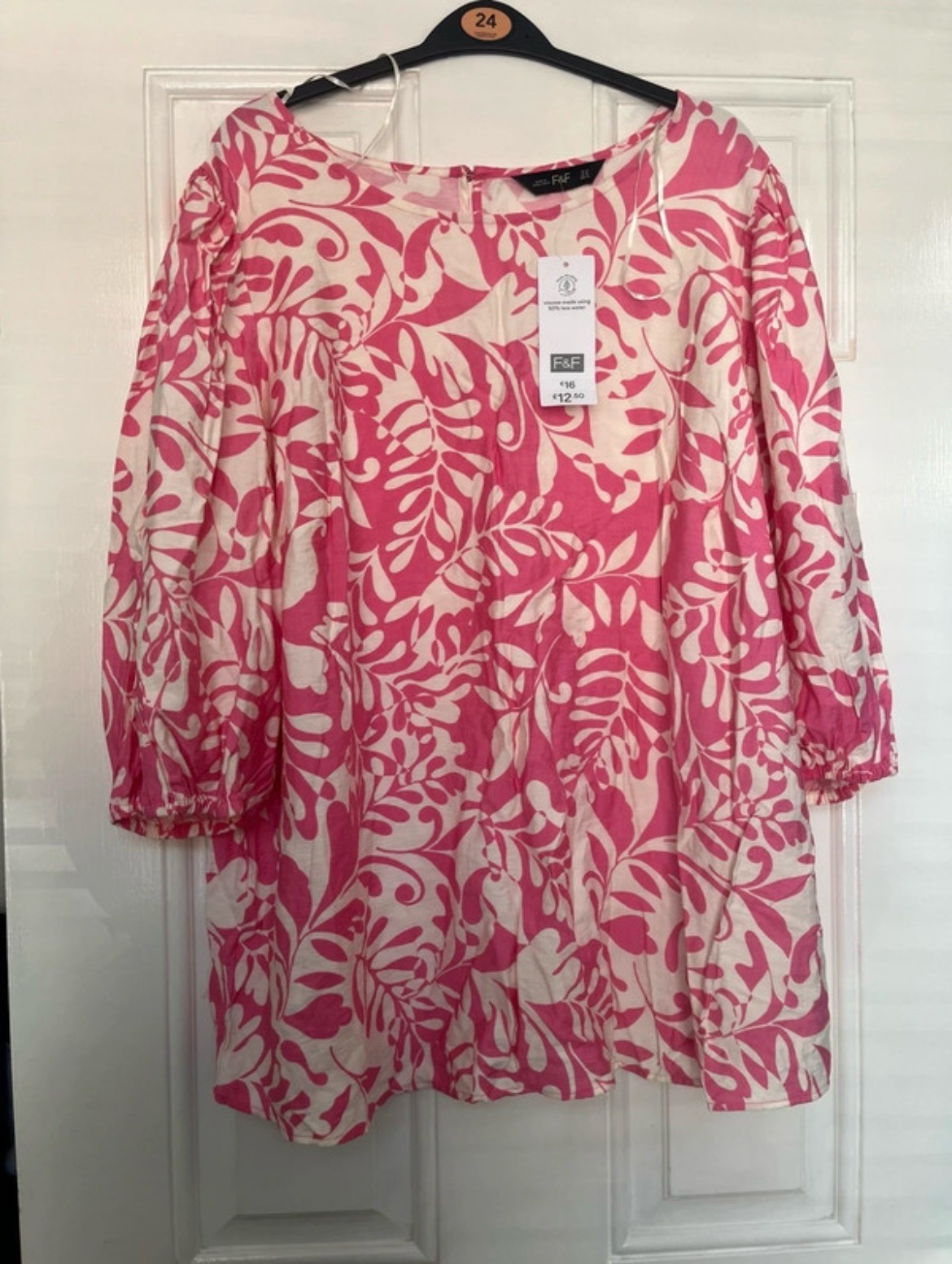 F&F Pink Floral Blouse Size 22