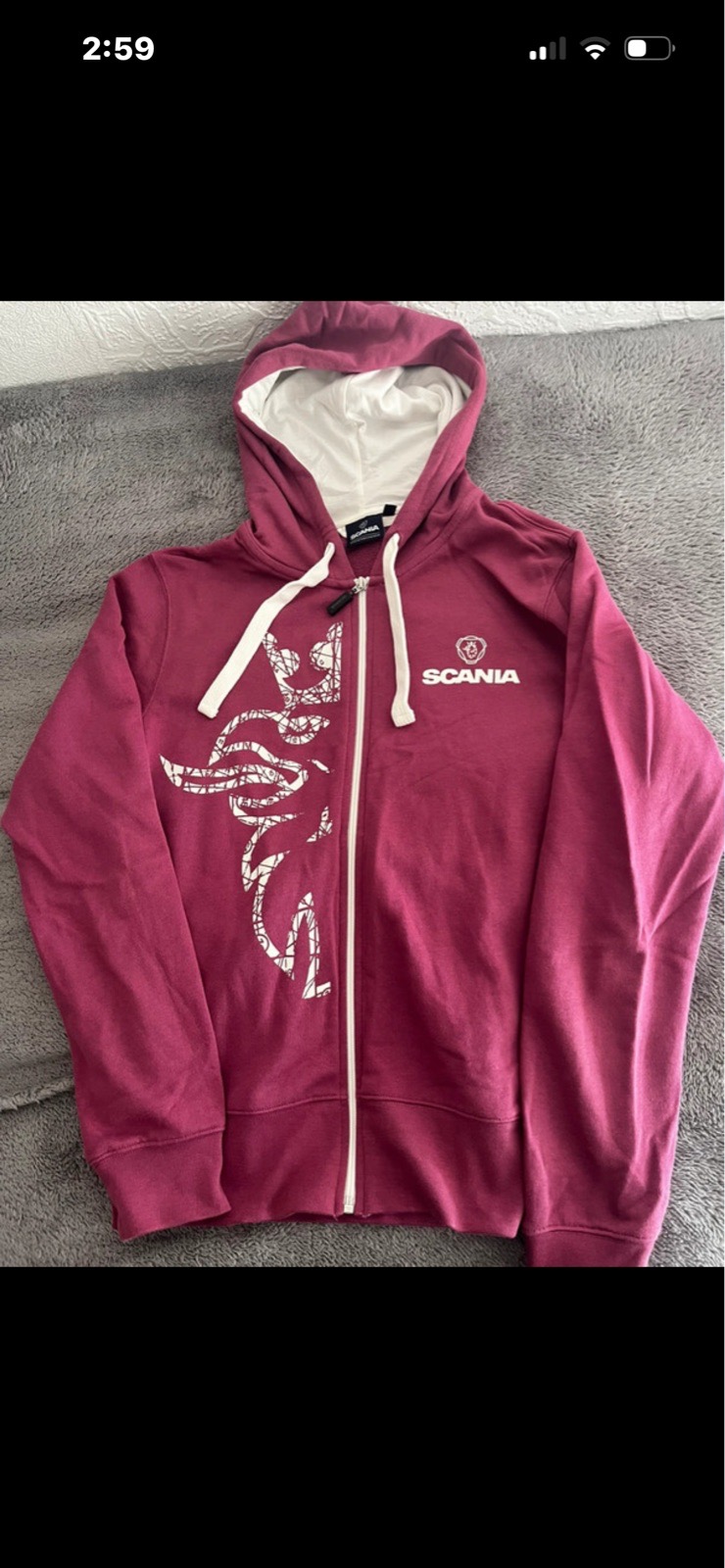 Pink/Burgundy Scania Zip-Up Hoodie Size L