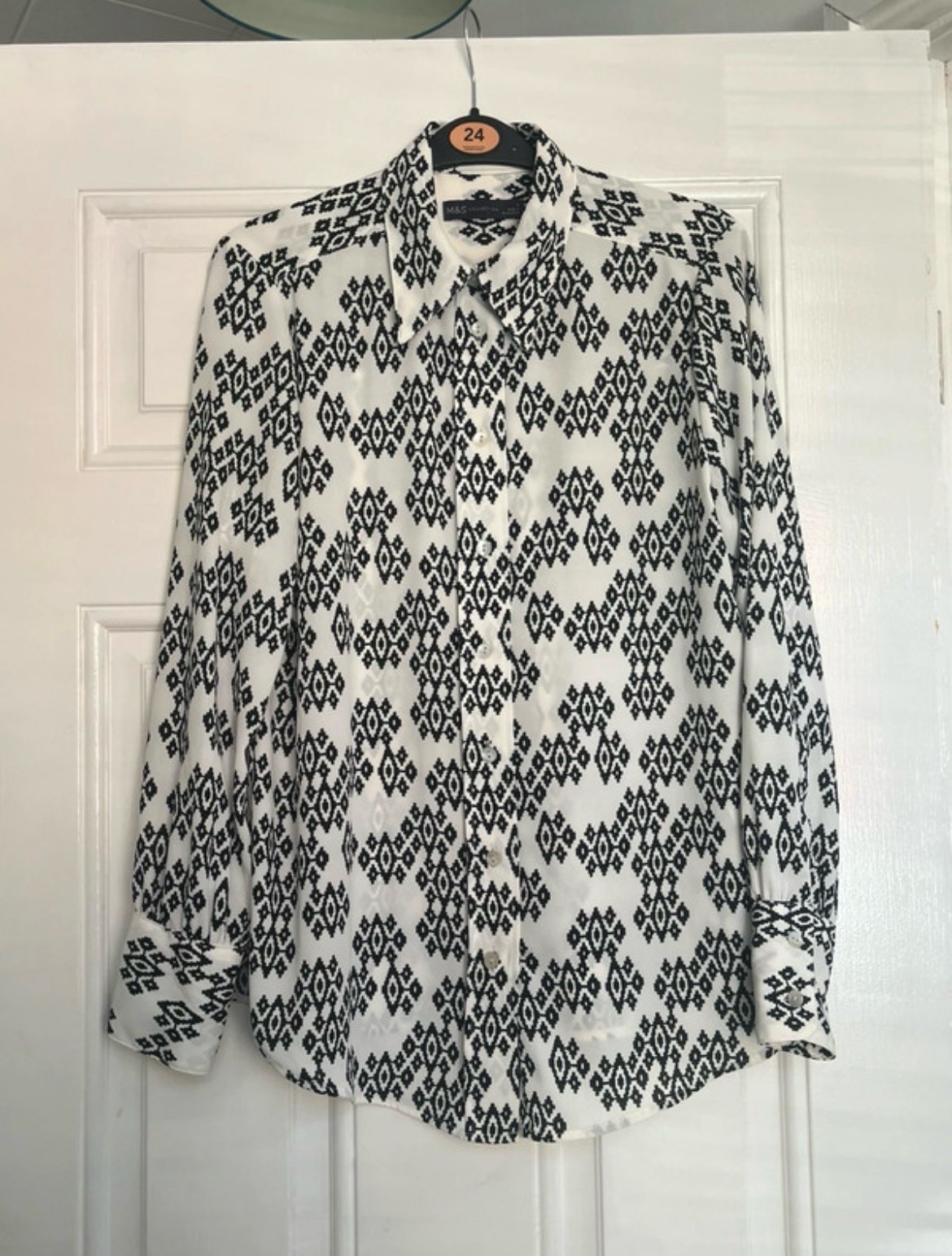 M&S Blouse Black and White Size 10