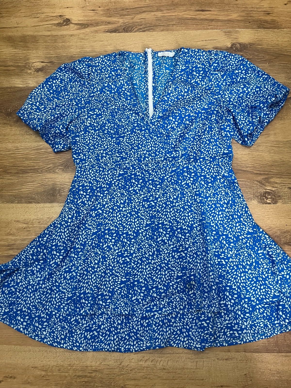 Quiz Blue Spotty Dress Size 18