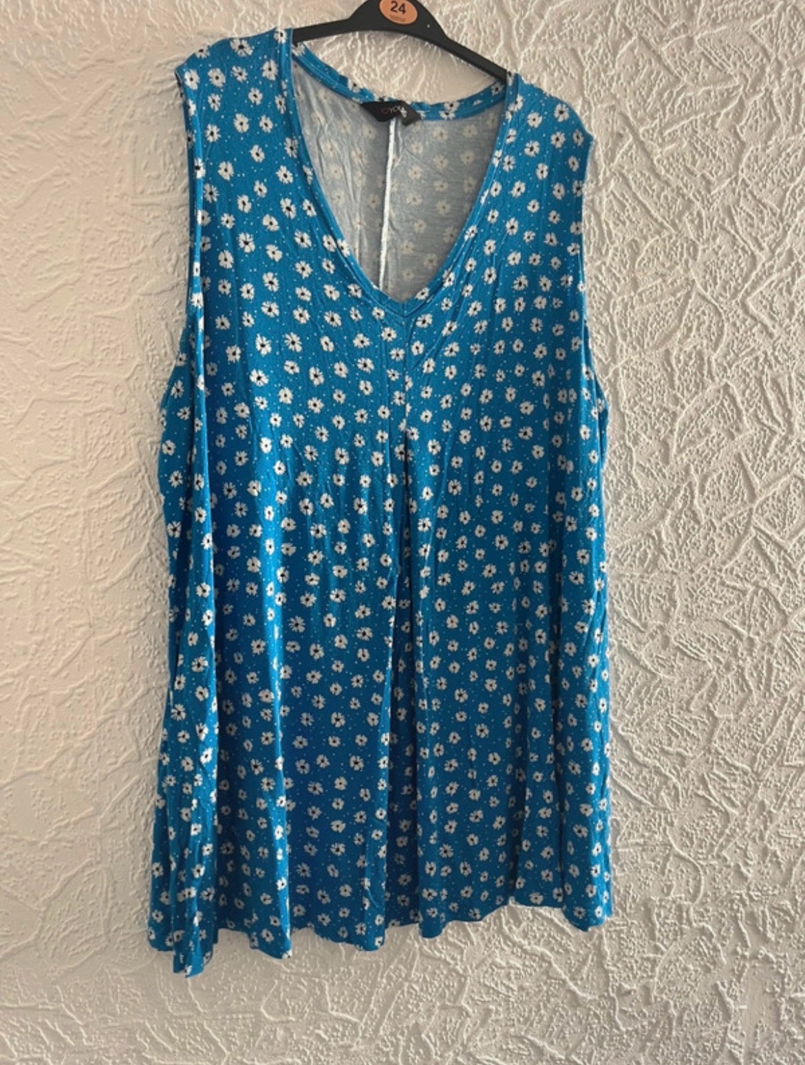 Yours Blue Floral Peplum Cami Top Size 26-28