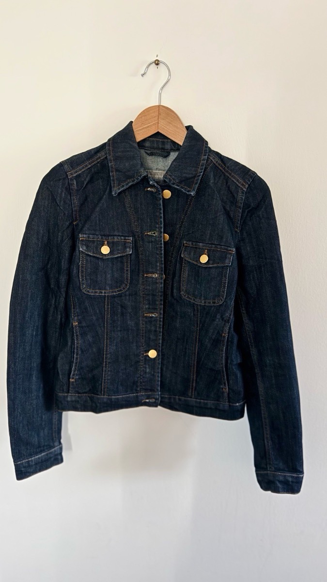 Zara Woman Dark Wash Denim Jacket Size L Uk size 12