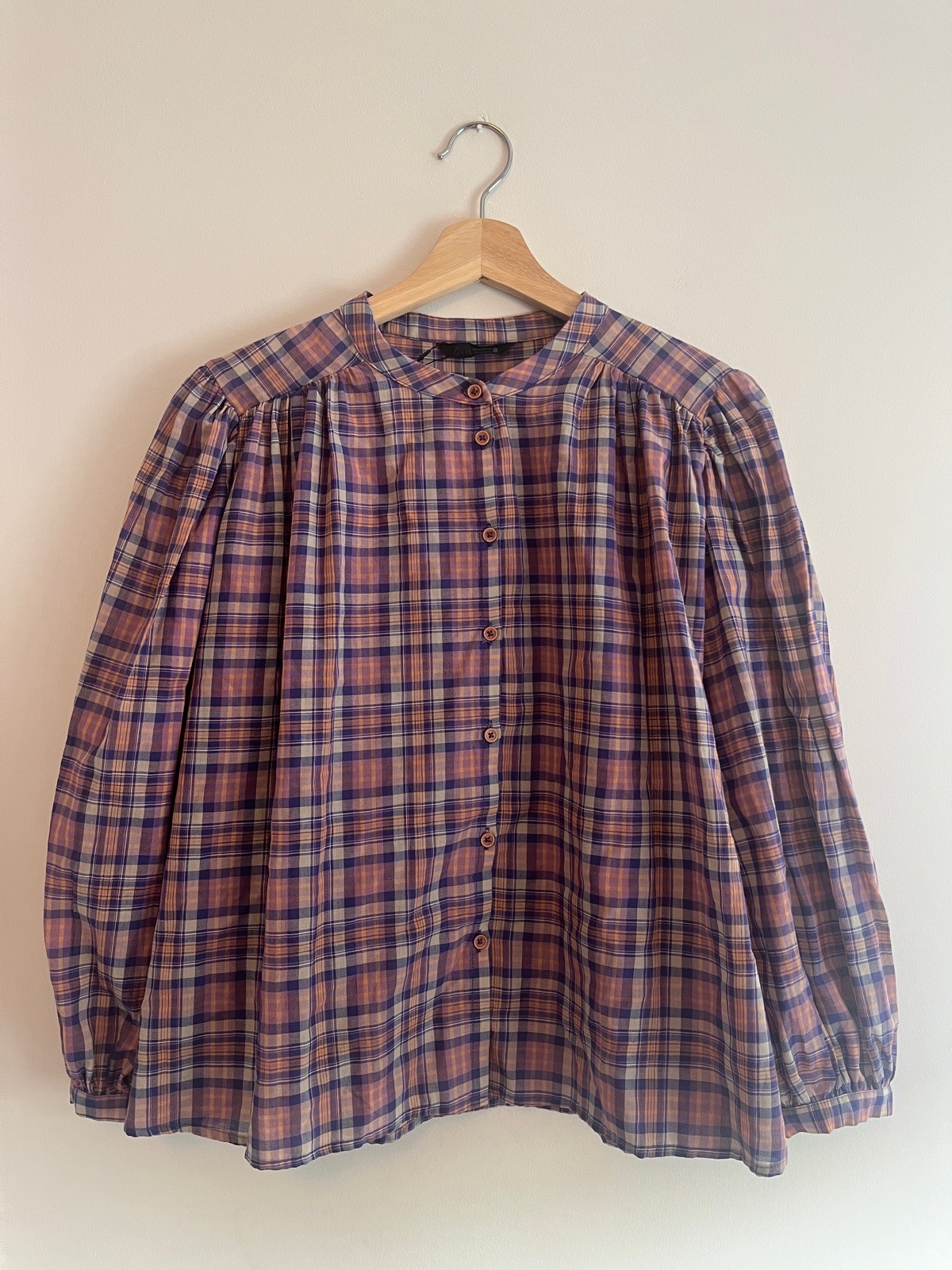 Zara MultiColour Check Blouse