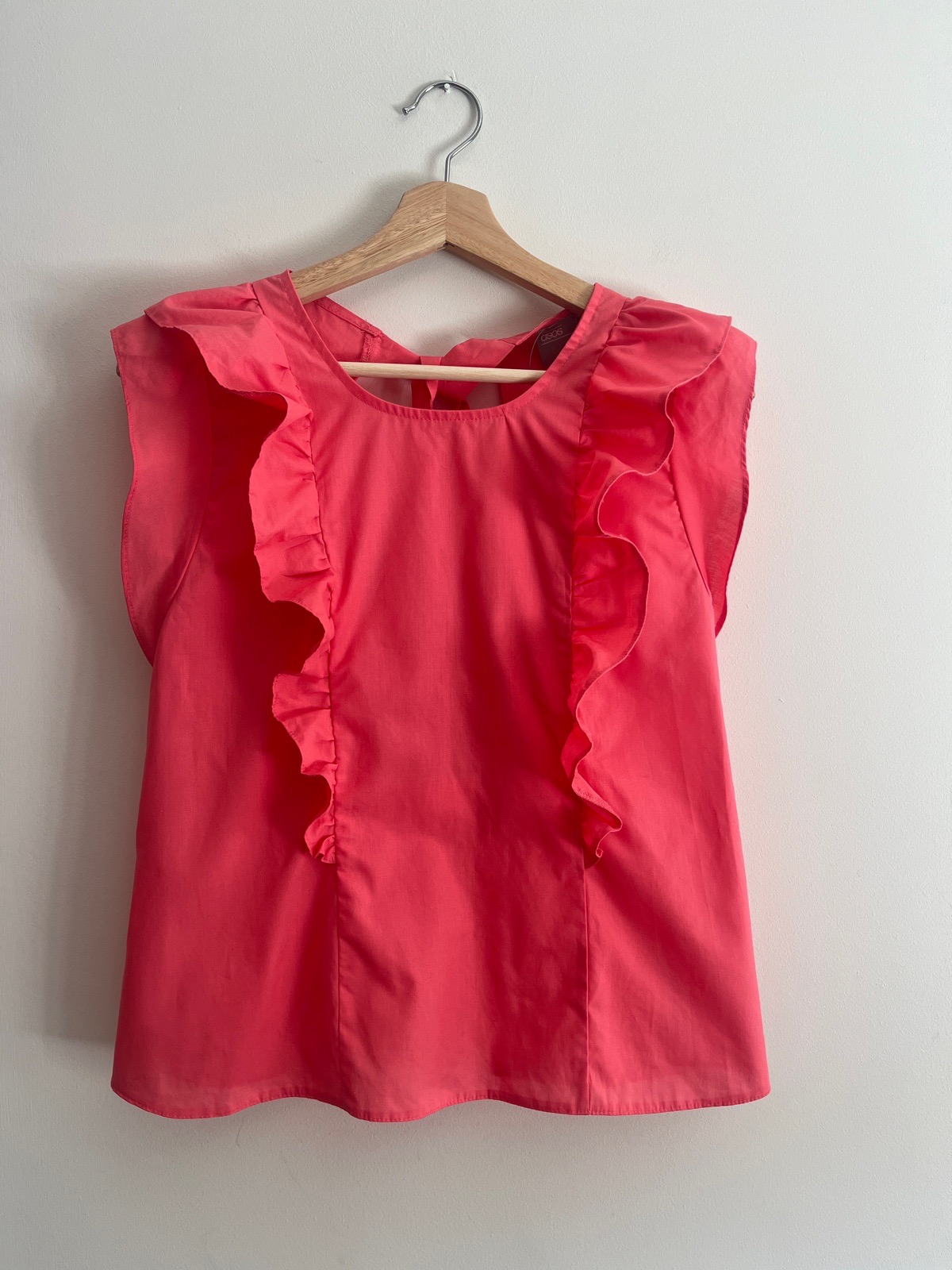 ASOS Coral Pink Flutter Sleeve Blouse