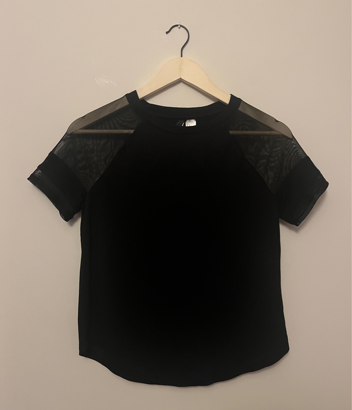H&M Black Sheer Sleeve Top