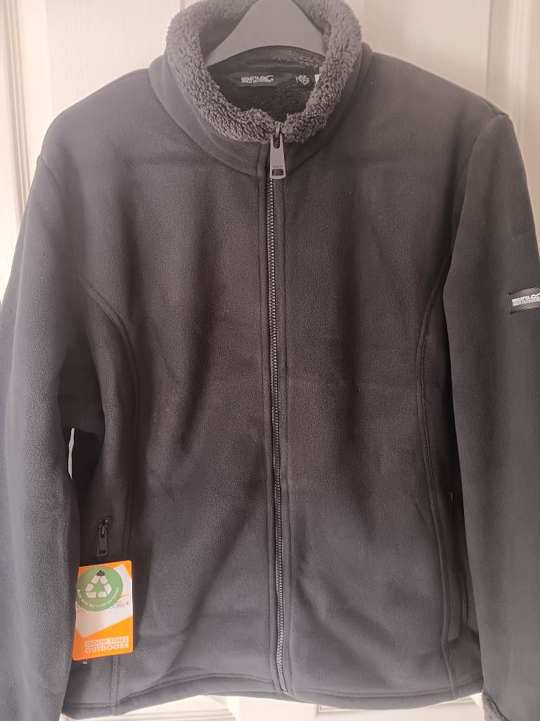 Regatta Brandall Women's Full Zip Fleece Jacket Jet Black Size UK 20 NWT Heavyweight
