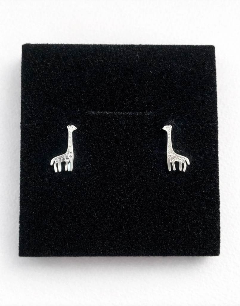 Ladies Giraffe Earrings Sterling Silver 925