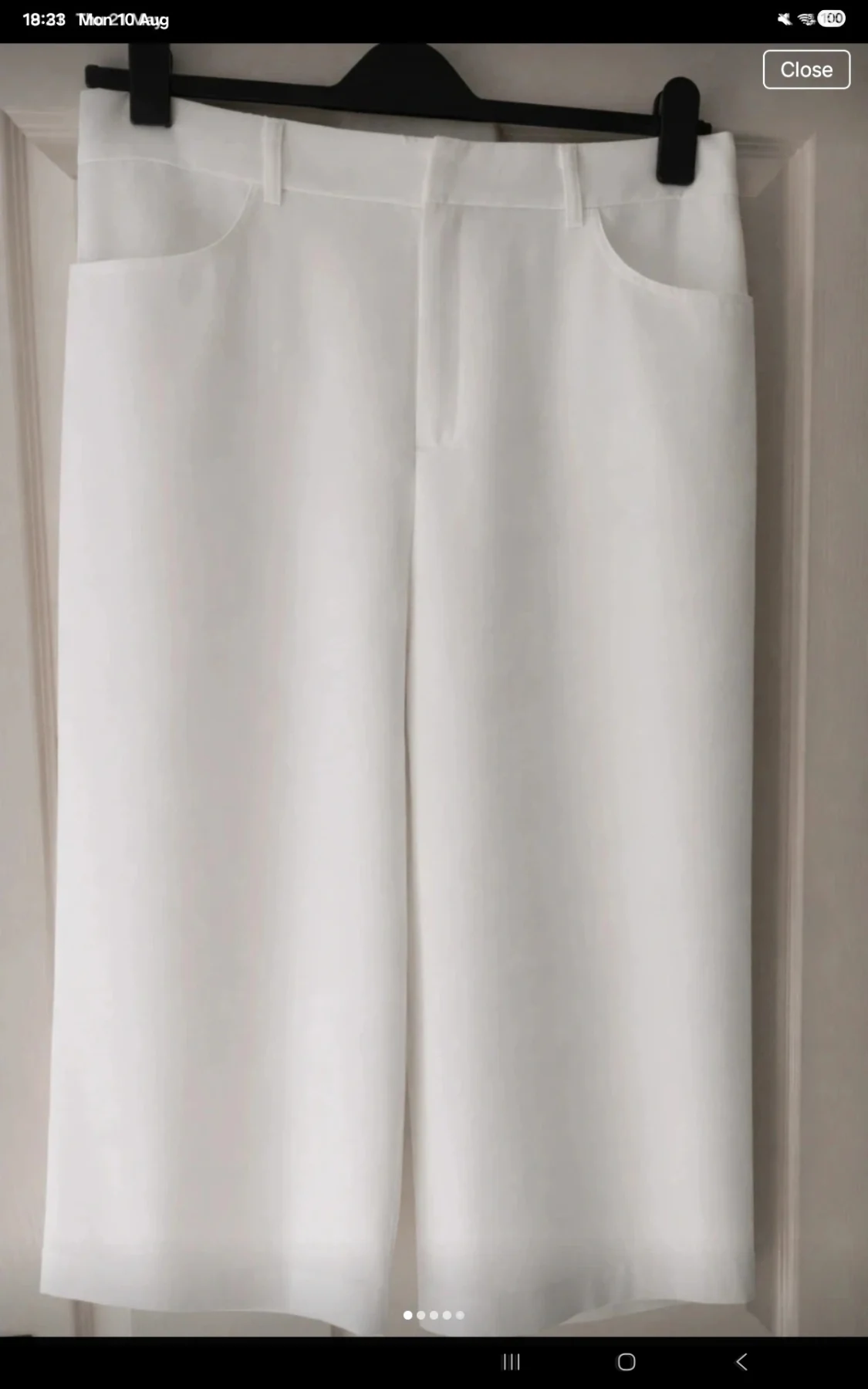 Shein Ladies Cream 3/4 length wide-leg smart trousers M