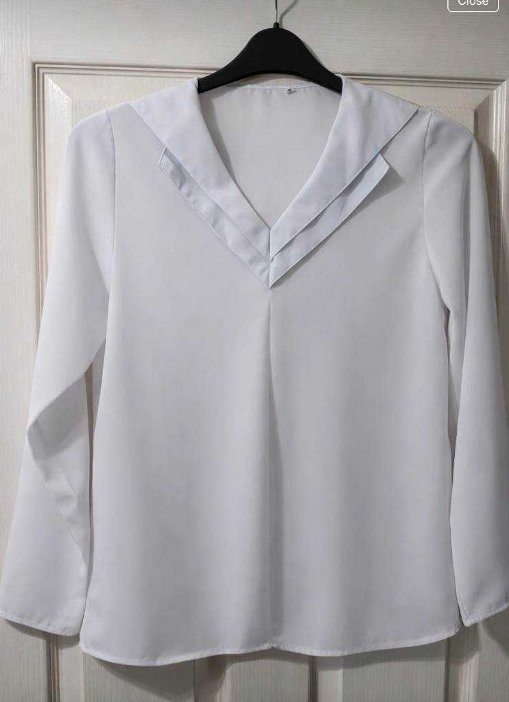 Shein Ladies White Smart Shirt Size Small 8-10