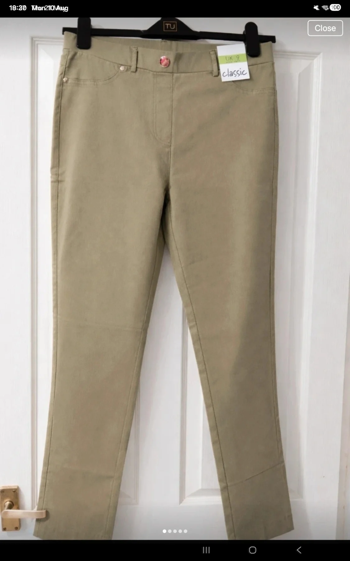 Classic Khaki Trousers (like jeans) UK 12 Slim Leg Smart Casual