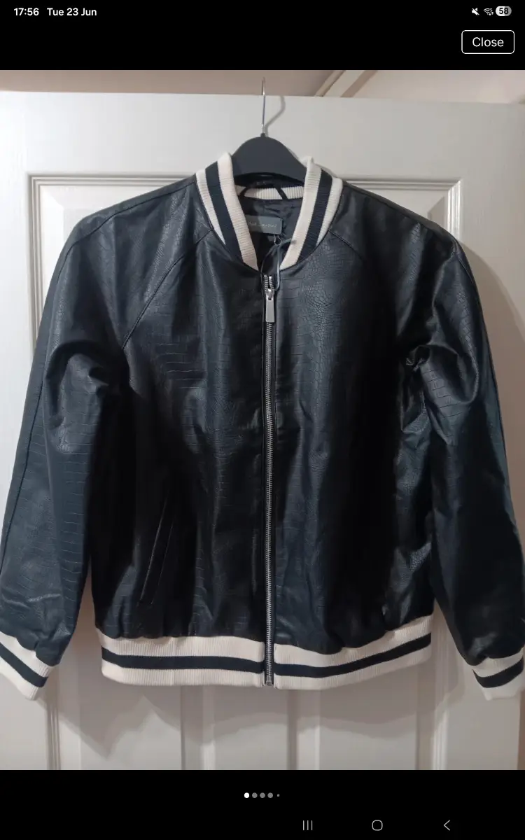 Ruth Langsford Faux Crocodile Leather Bomber Jacket Size 12