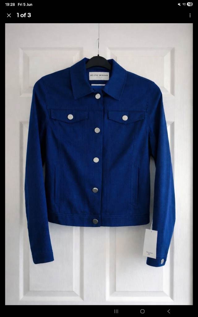 HELENE BERMAN London Royal Blue Cropped Jacket | Made In England | NWOT
